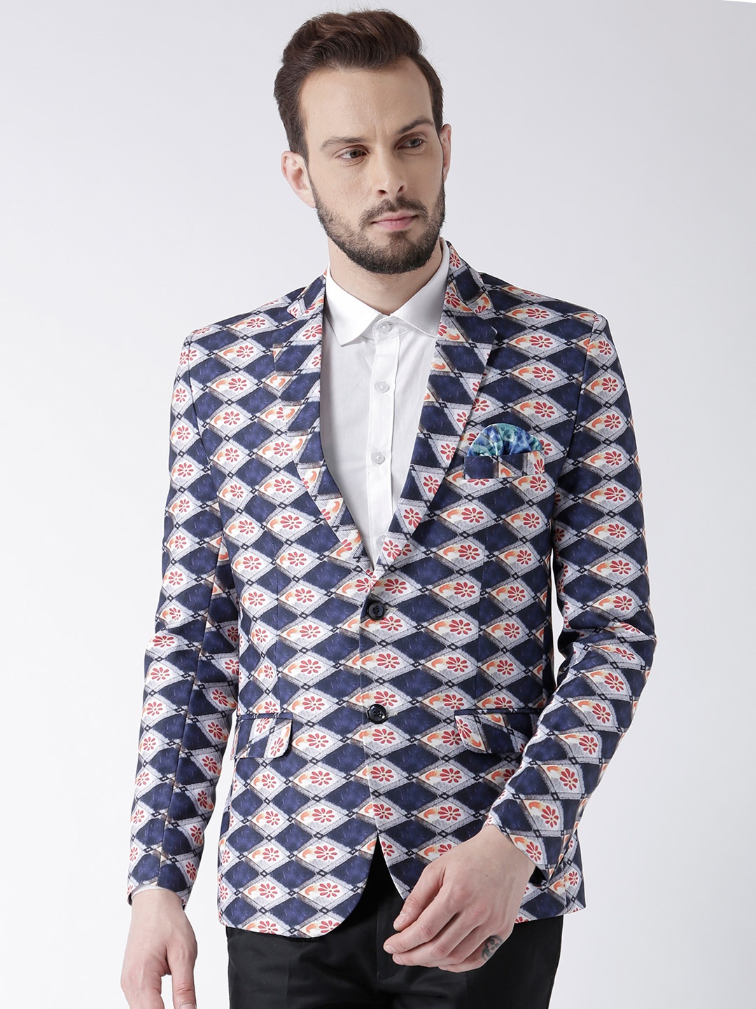 

Hangup Multicoloured Single-Breasted Bandhgala Blazer, Multi