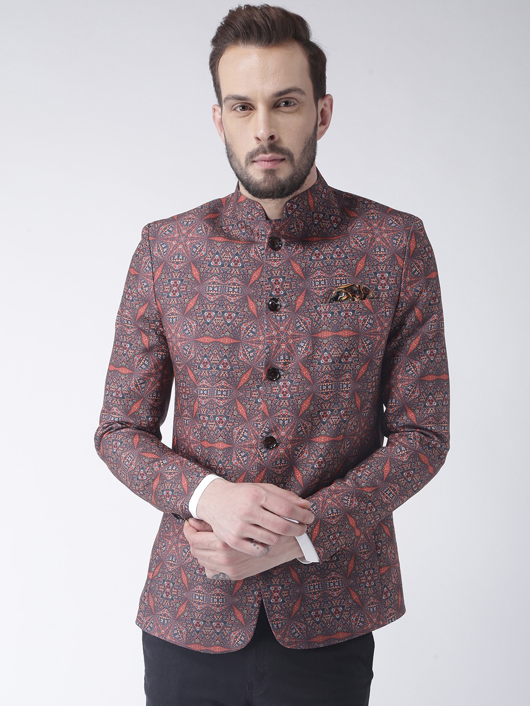 

Hangup Men Multicoloured Printed Single-Breasted Blazer, Multi