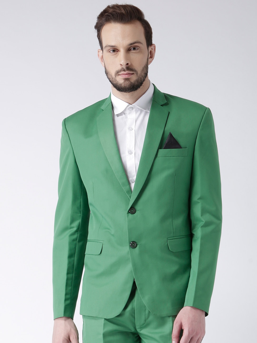 

Hangup Green Solid Single-Breasted Blazer