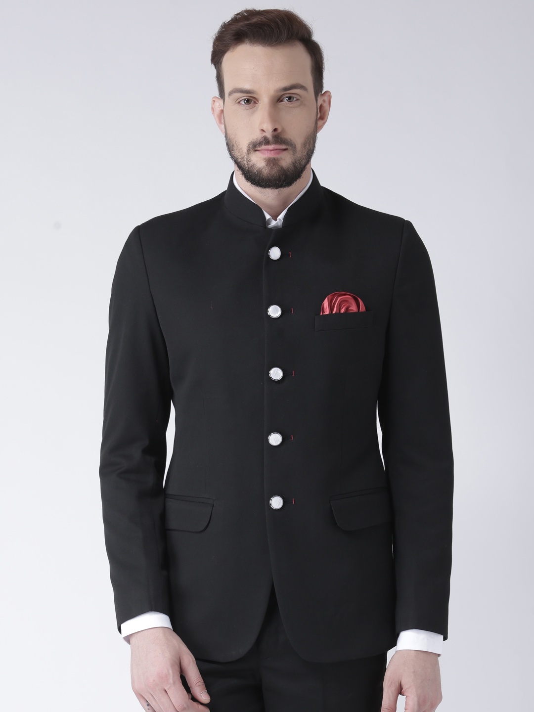

Hangup Black Solid Bandhgala