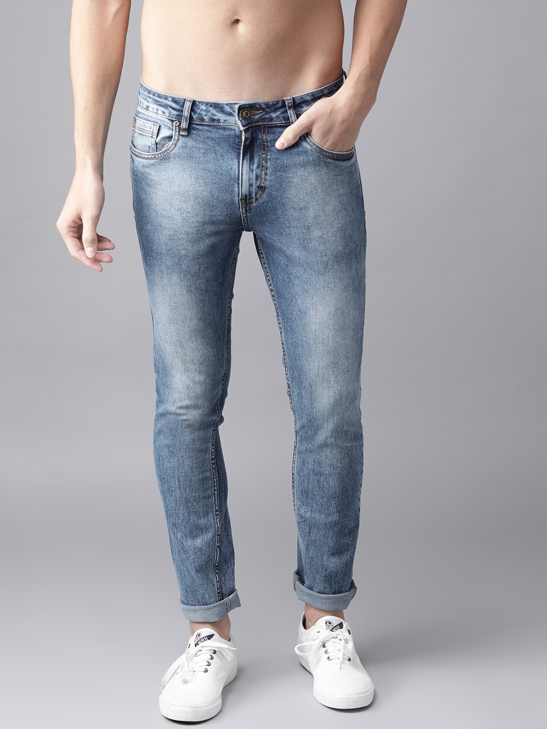

Roadster Men Blue Skinny Fit Mid-Rise Clean Look Stretchable Jeans