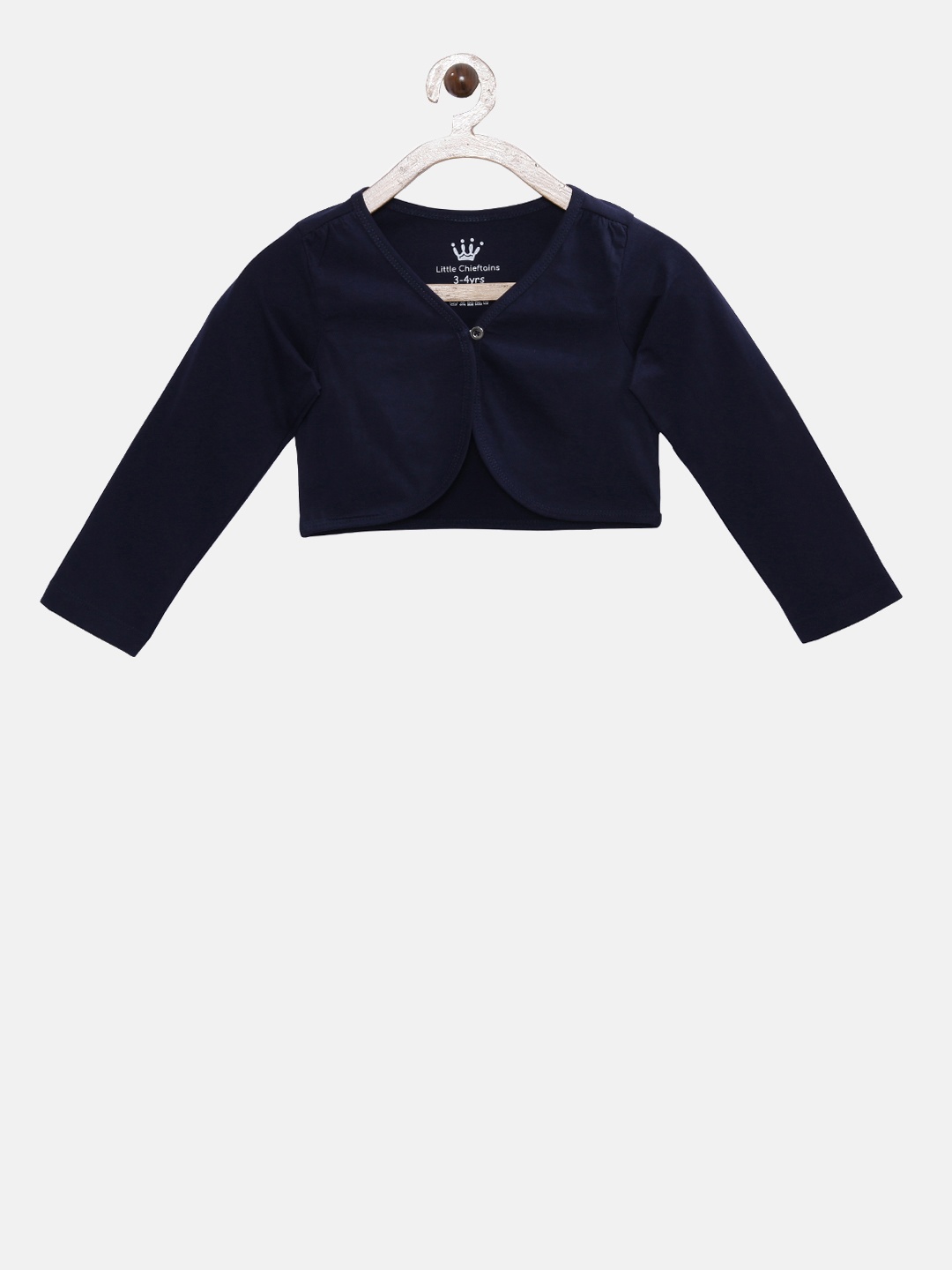 

Little Chieftains Navy Blue Solid Shrug