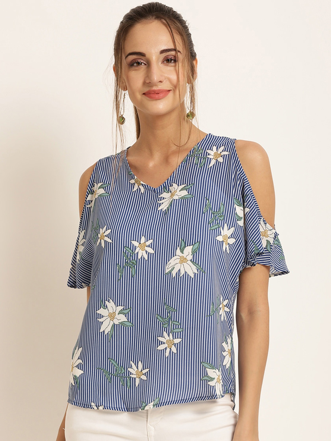 

Harpa Women Blue Printed Top