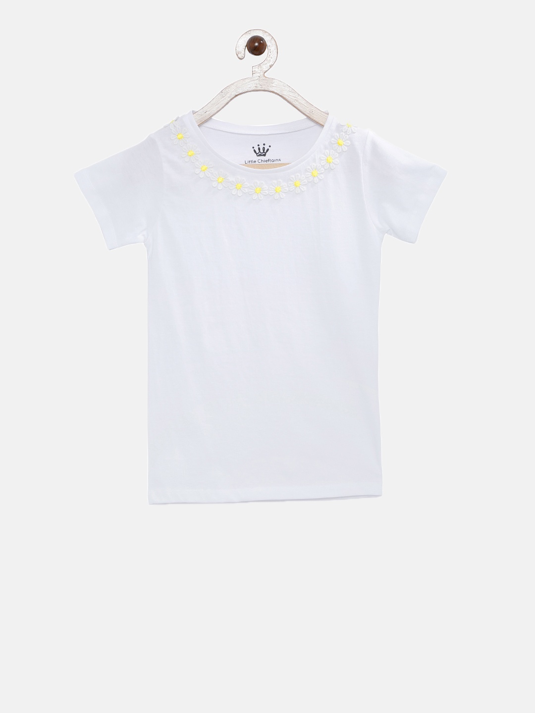 

Little Chieftains Girls White Solid Top