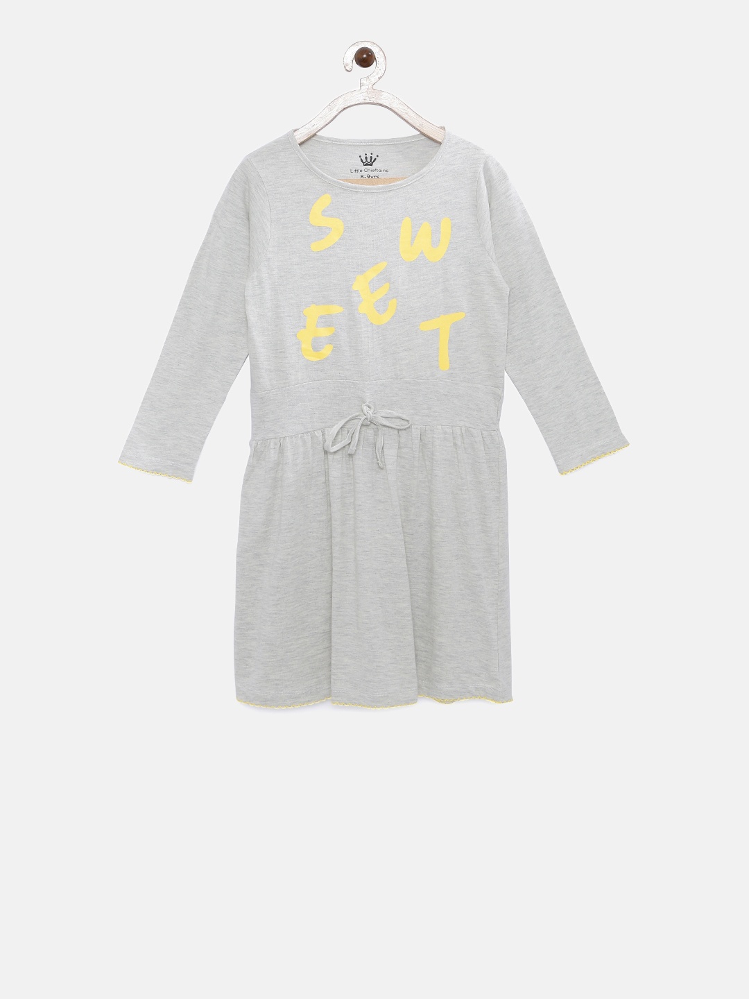 

Little Chieftains Girls Grey Printed A-Line Dress