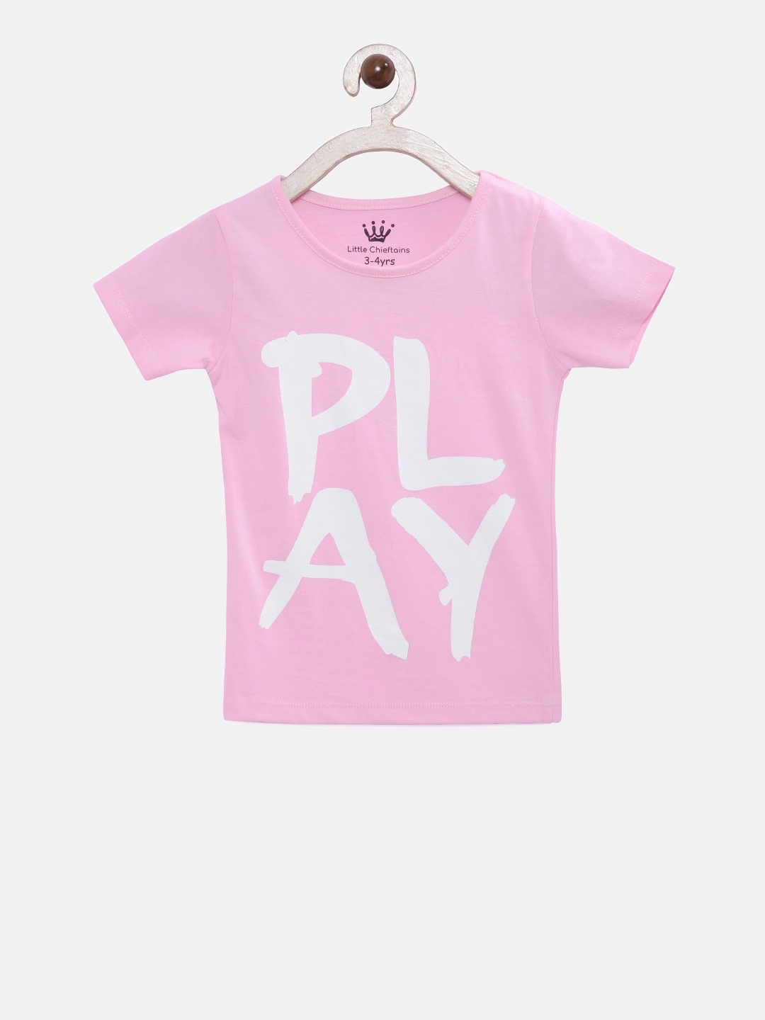 

Little Chieftains Girls Pink Printed Round Neck T-shirt