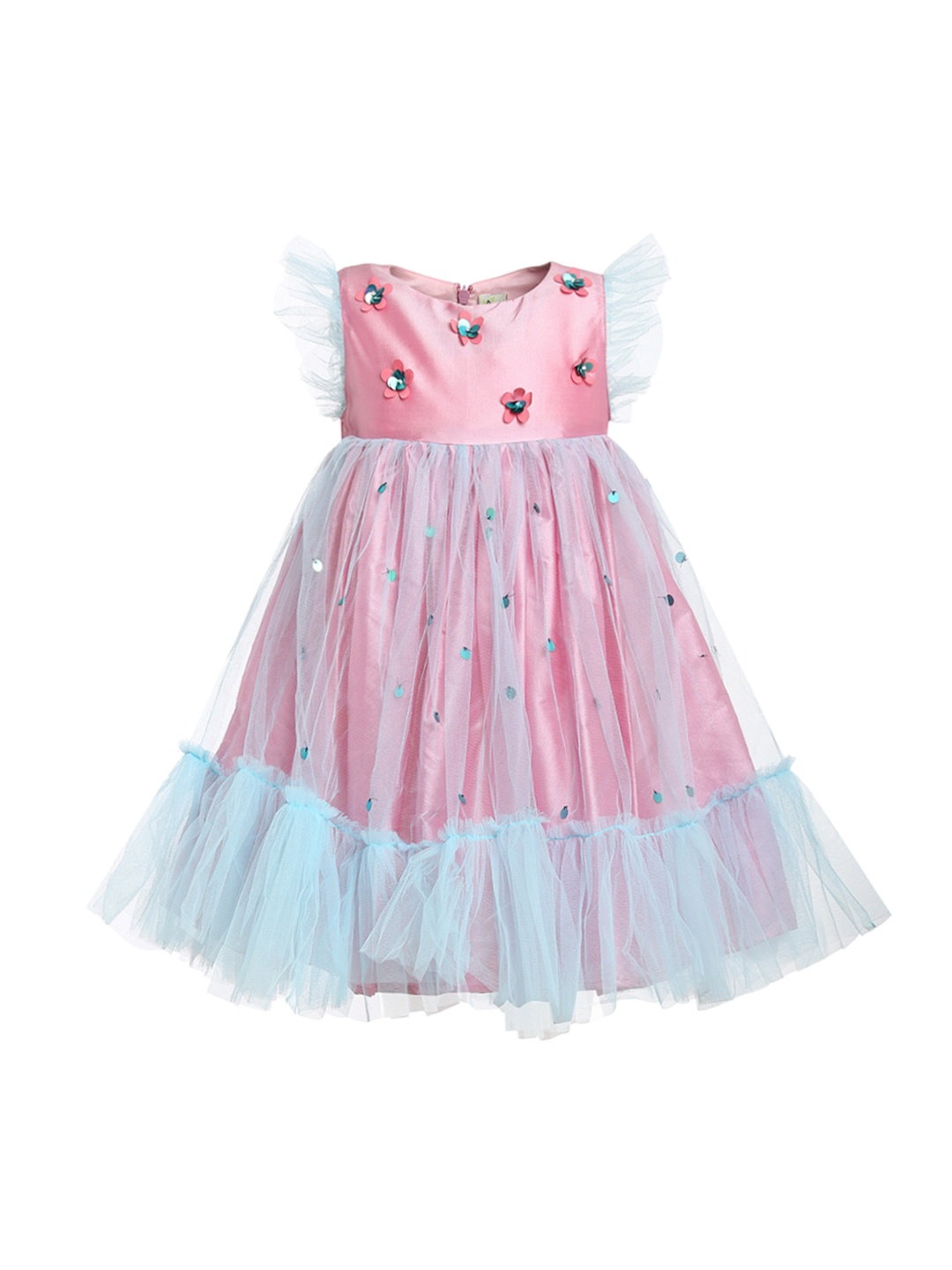 

A Little Fable Girls Pink Embellished Fit and Flare Dress