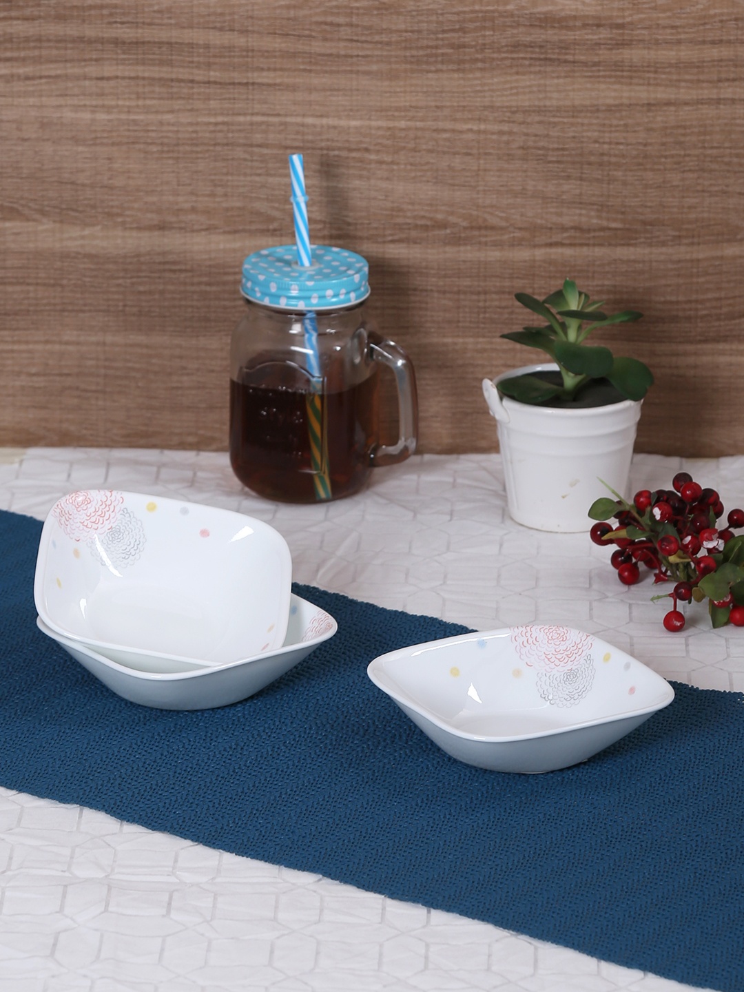 

Corelle Set of 6 White Printed Glass Bowl Set