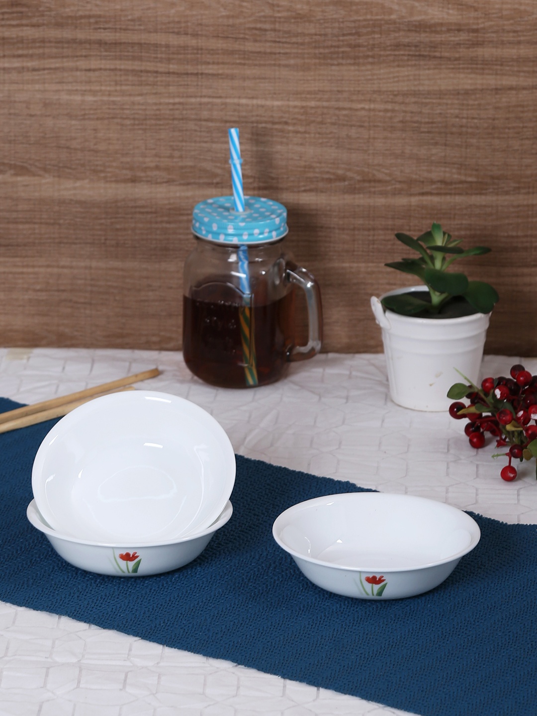 

Corelle Set of 6 White Printed Glass Plate Set