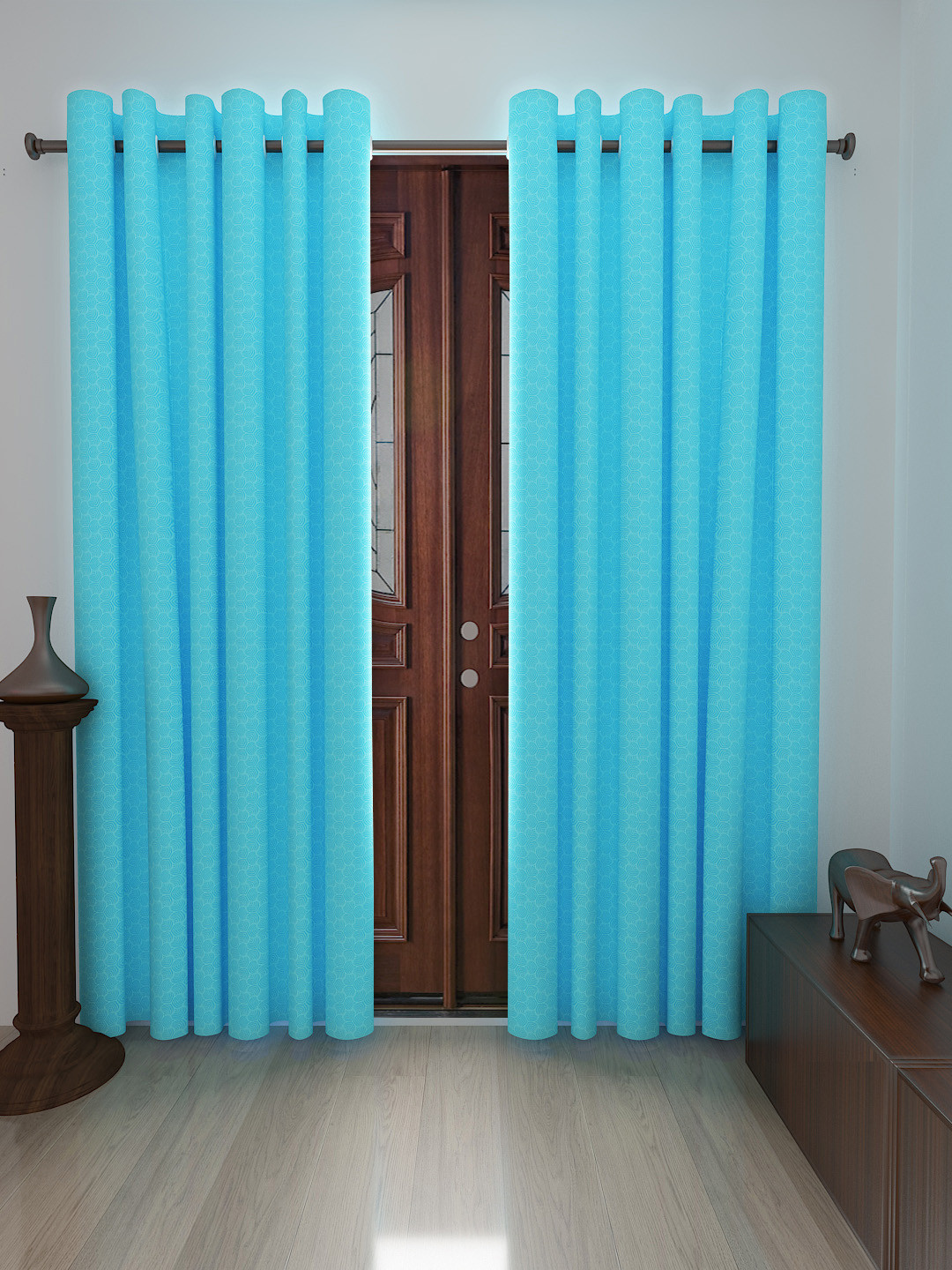 

Athome by Nilkamal Sea Green Solid Set of 2 Door Curtains, Blue