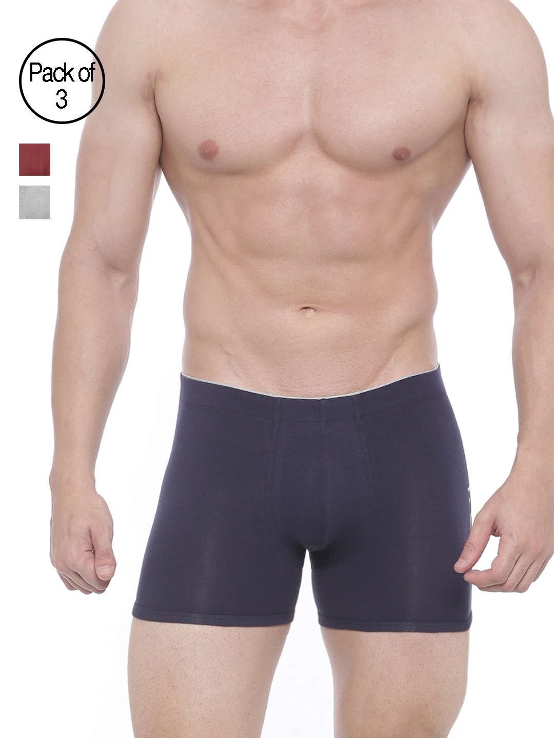 

Bitz Men Pack of 3 Solid Trunks EEC010, Navy blue