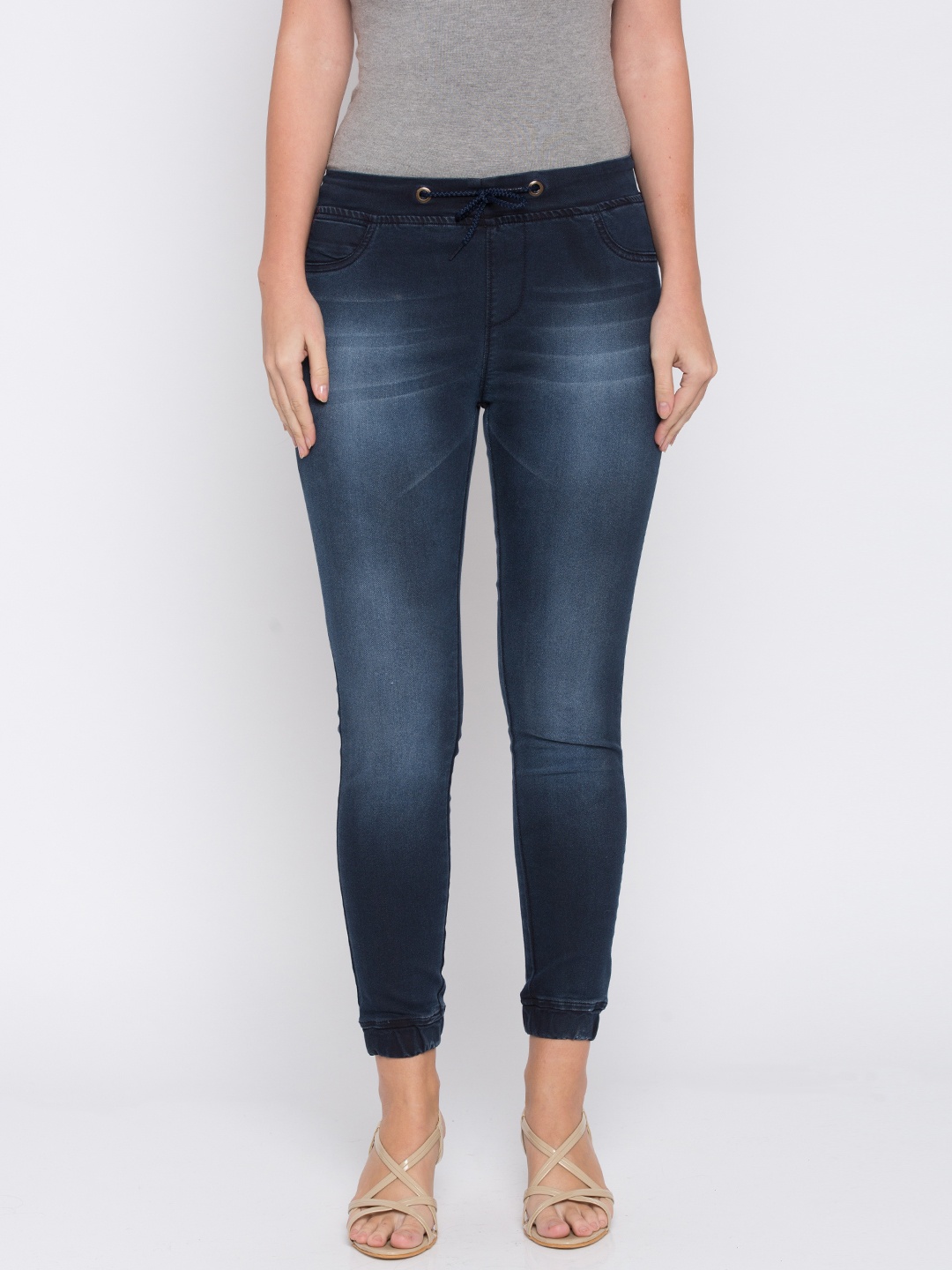 

Globus Women Blue Skinny Fit High-Rise Clean Look Cropped Stretchable Jeans