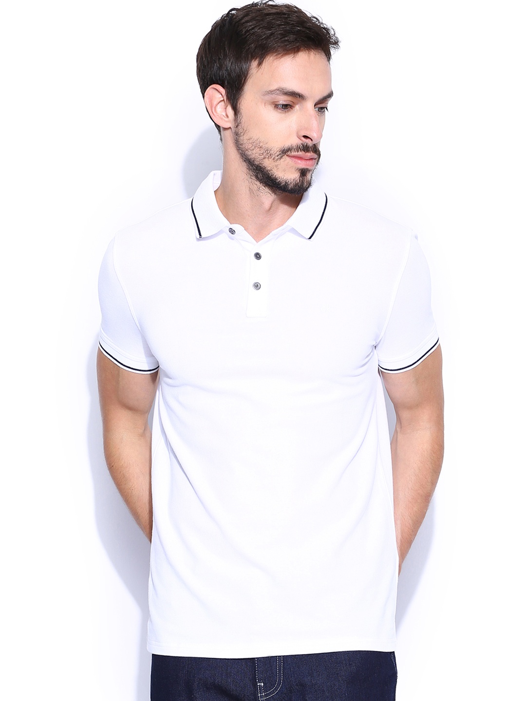 

Calvin Klein Jeans Men White Polo T-shirt