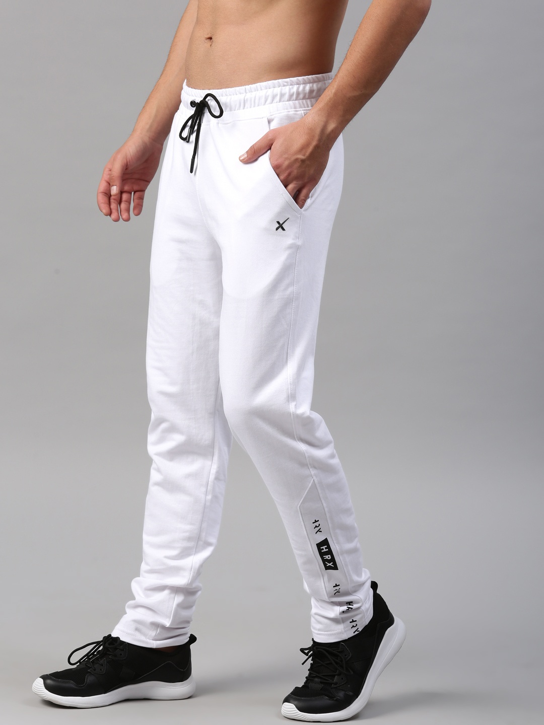 

HRX by Hrithik Roshan White Cotton Athleisure Track Pants