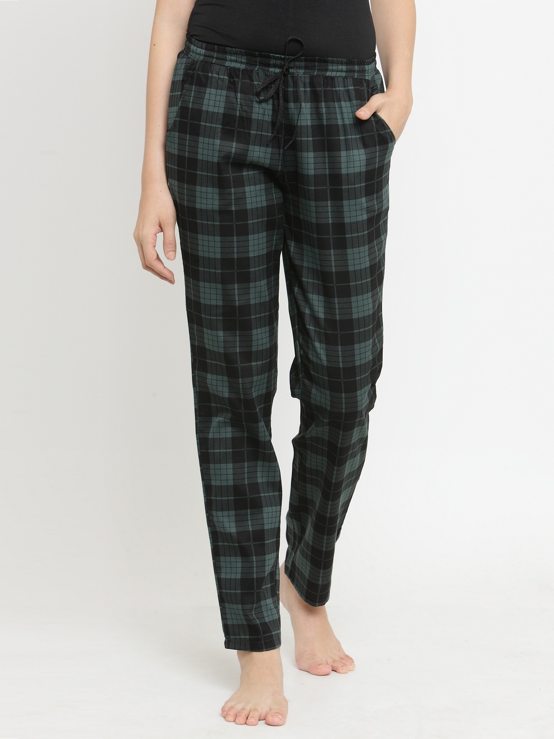 

Claura Women Green & Black Checked Regular Fit Pyjama Lower-12