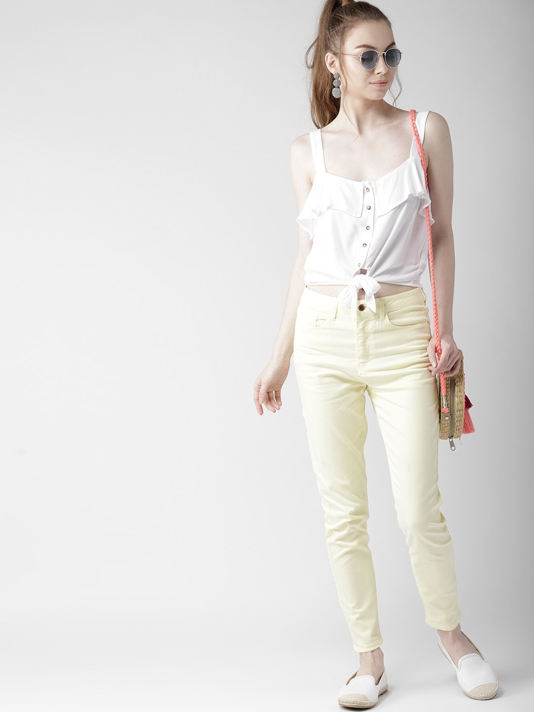 

FOREVER 21 Women White Solid Top