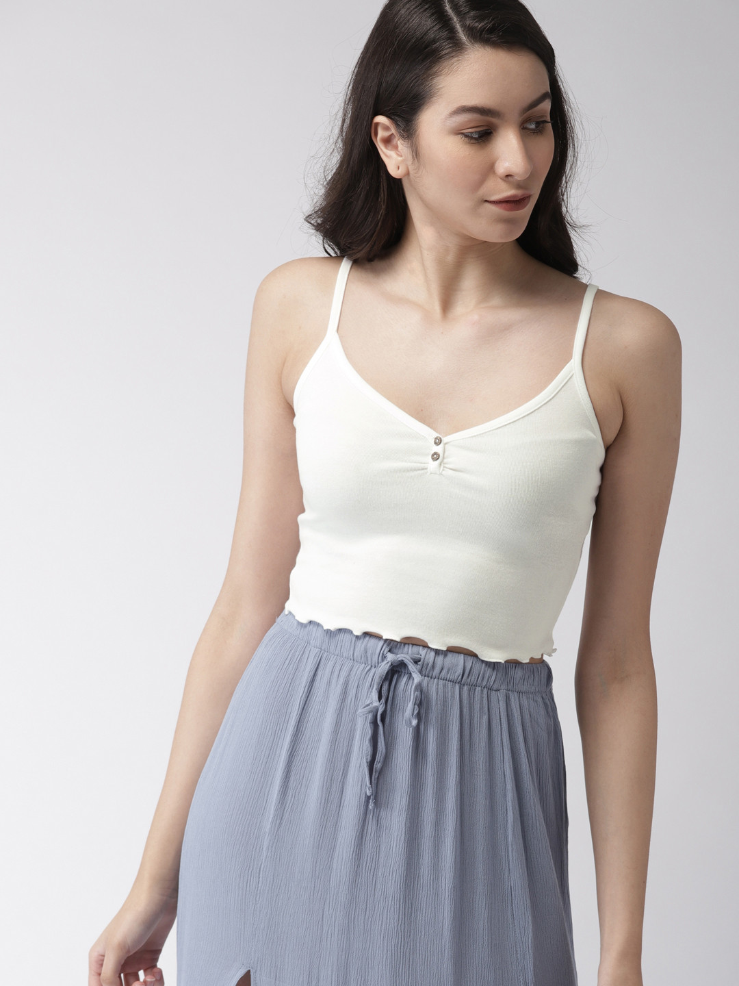 

FOREVER 21 Women White Solid Bralette Top