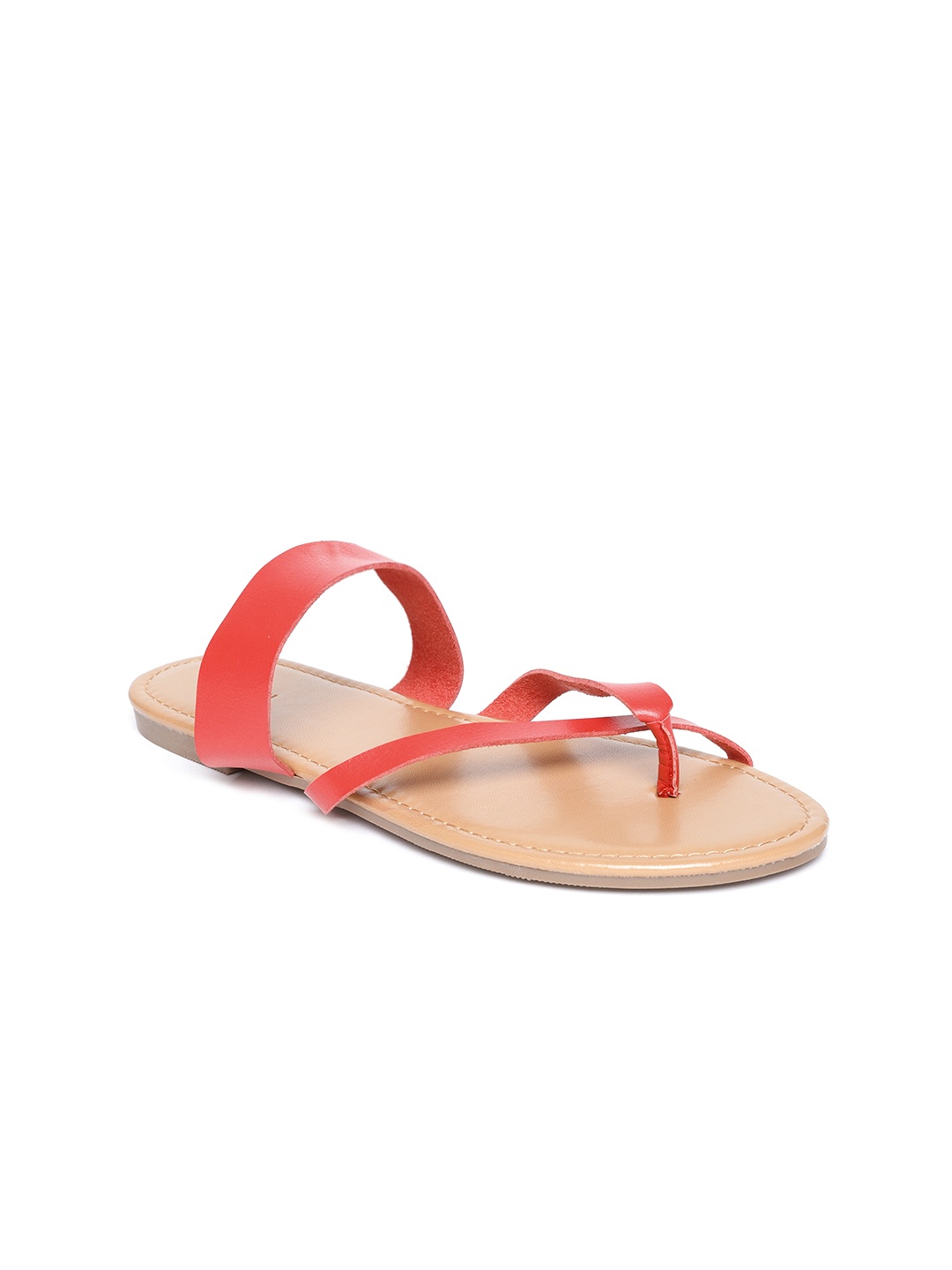 

FOREVER 21 Women Red Solid One Toe Flats