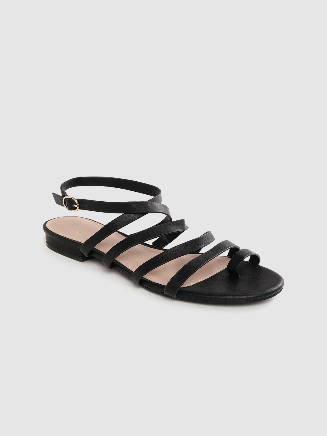 

FOREVER 21 Women Black Strappy One Toe Flats