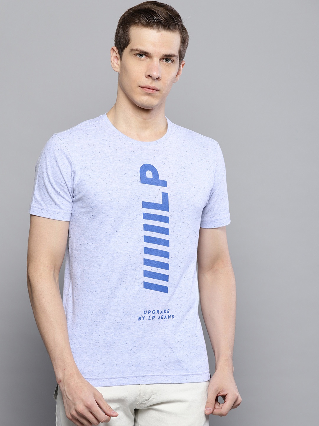 

Louis Philippe Jeans Men Blue Printed Round Neck T-shirt