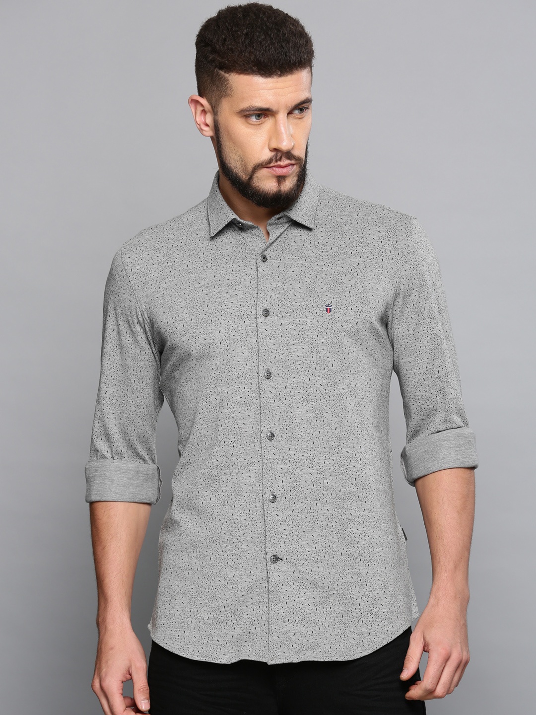 

Louis Philippe Sport Men Grey Slim Fit Printed Casual Shirt