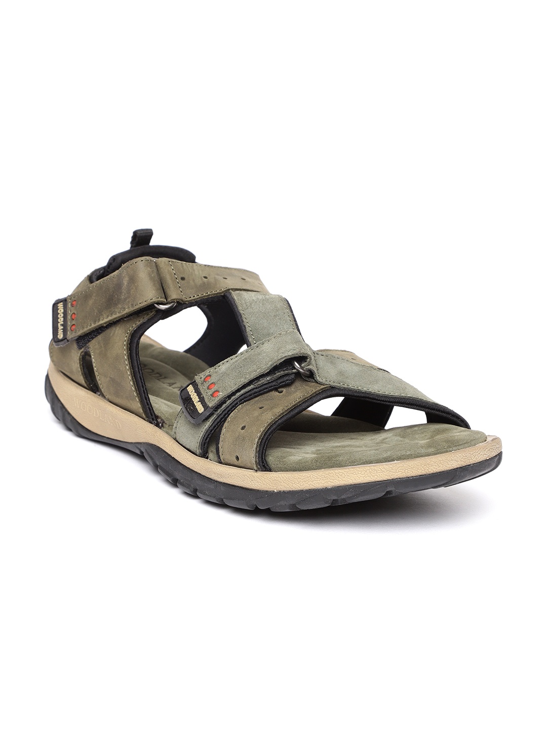 

Woodland ProPlanet Men Olive Green Nubuck Leather Comfort Sandals