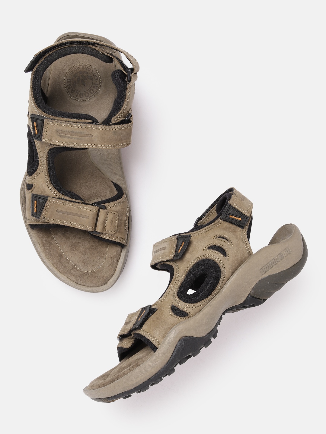 

Woodland Men Leather Comfort Sandals, Khaki