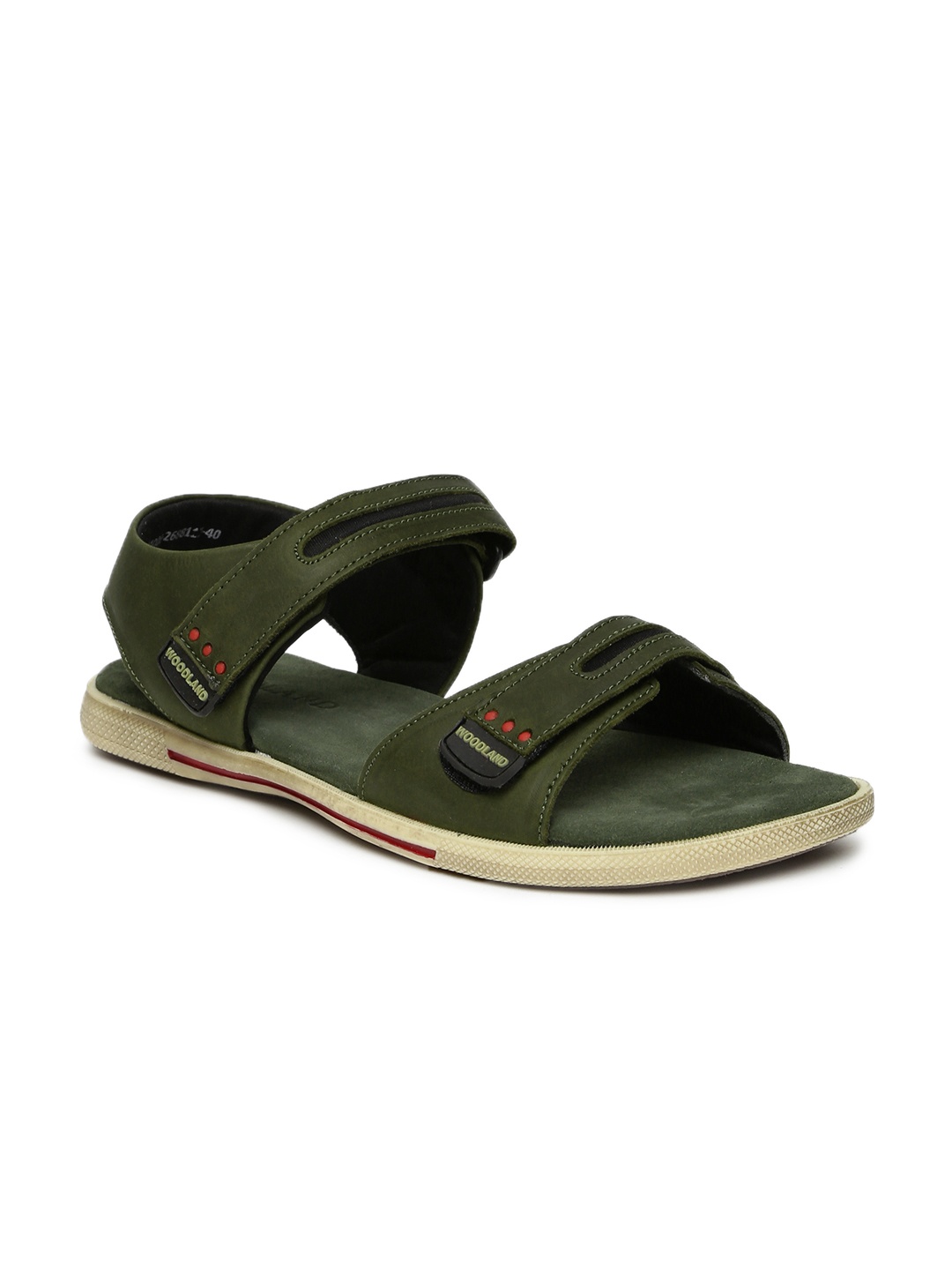 

Woodland Men Olive Green Solid Sports Sandals