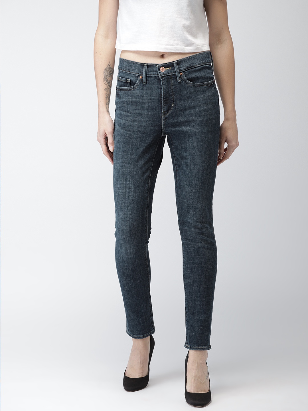 

Levis Women Blue Skinny Fit Mid-Rise Clean Look Stretchable Sustainable Jeans