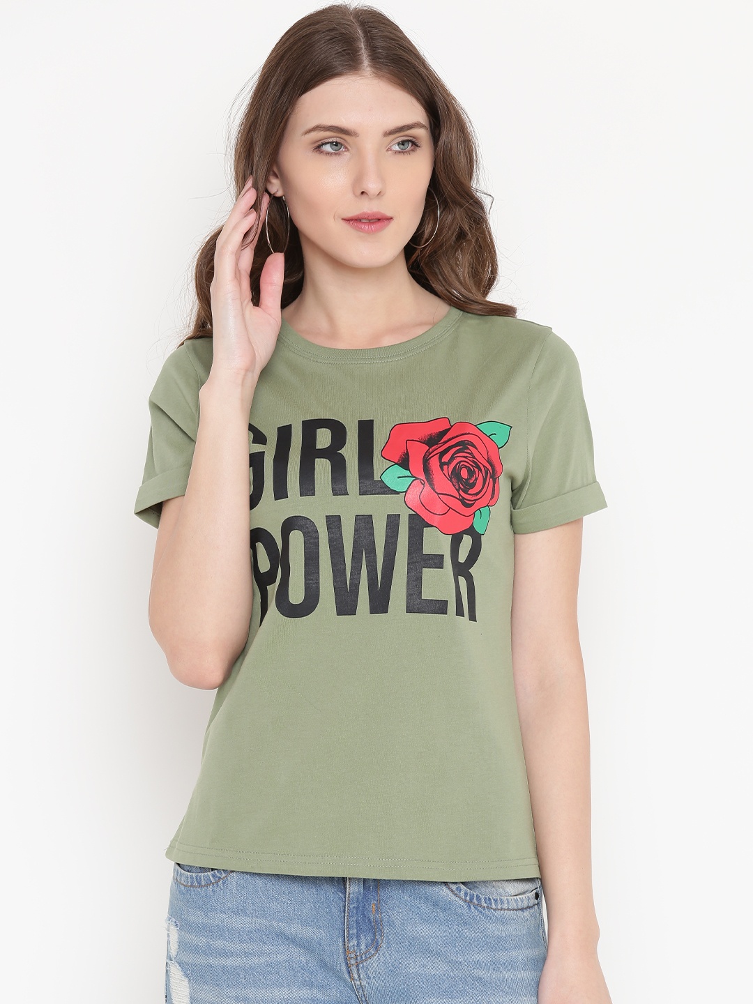 

GRITSTONES Women Green Printed Top
