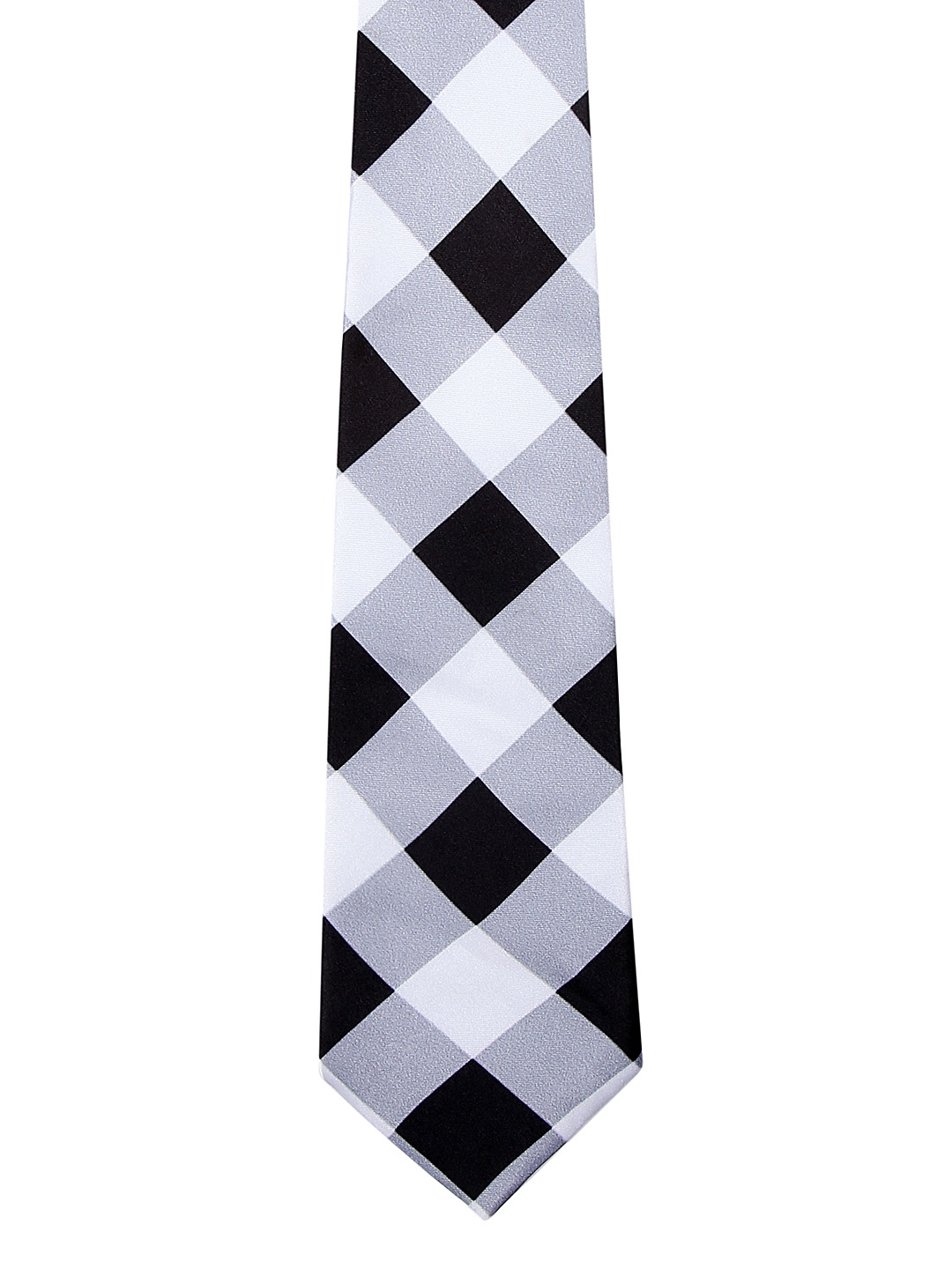 

Blacksmith Black & White Printed Broad Tie