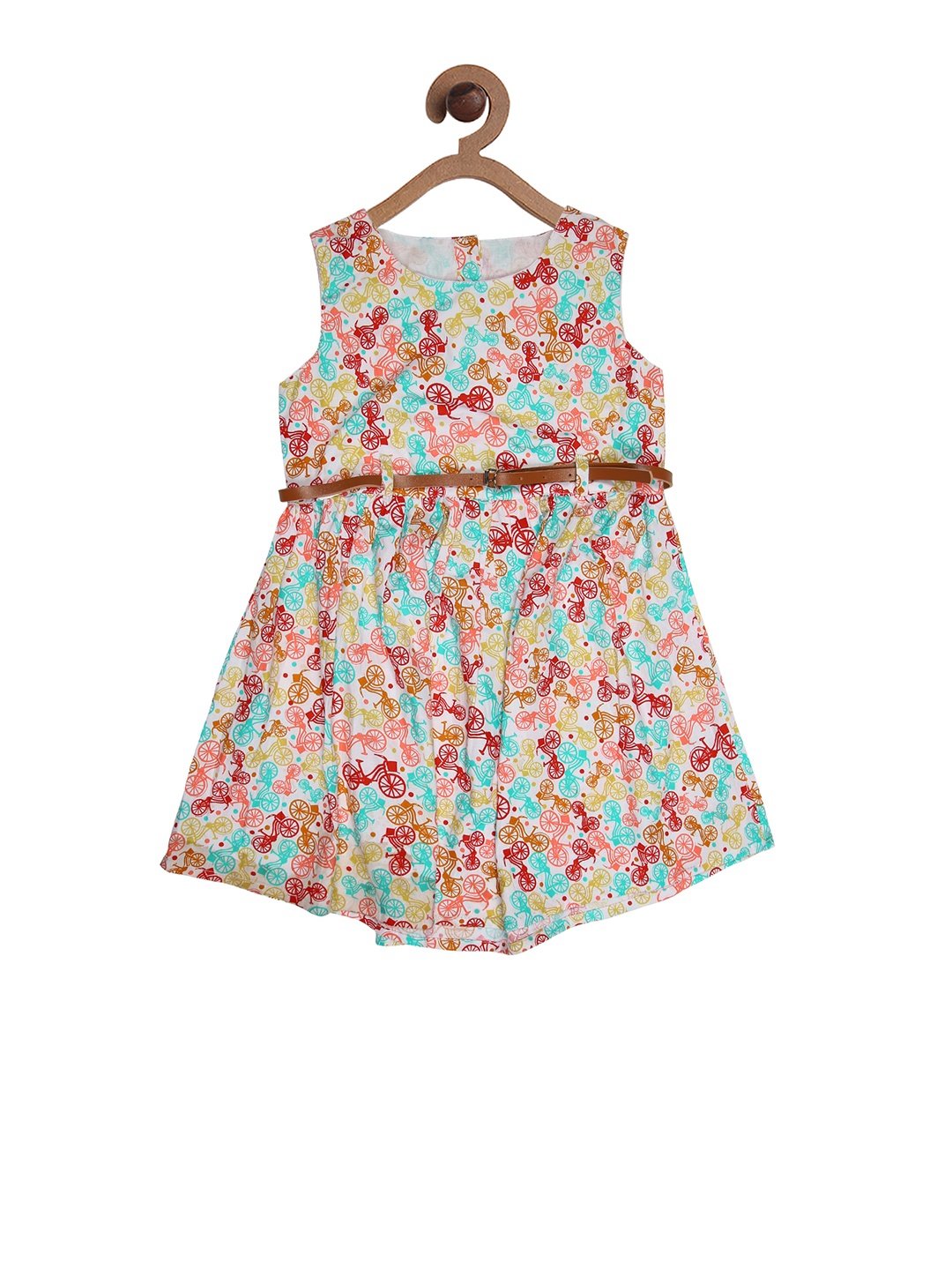 

CHUTPUT Girls Multicoloured Printed A-Line Dress, Multi