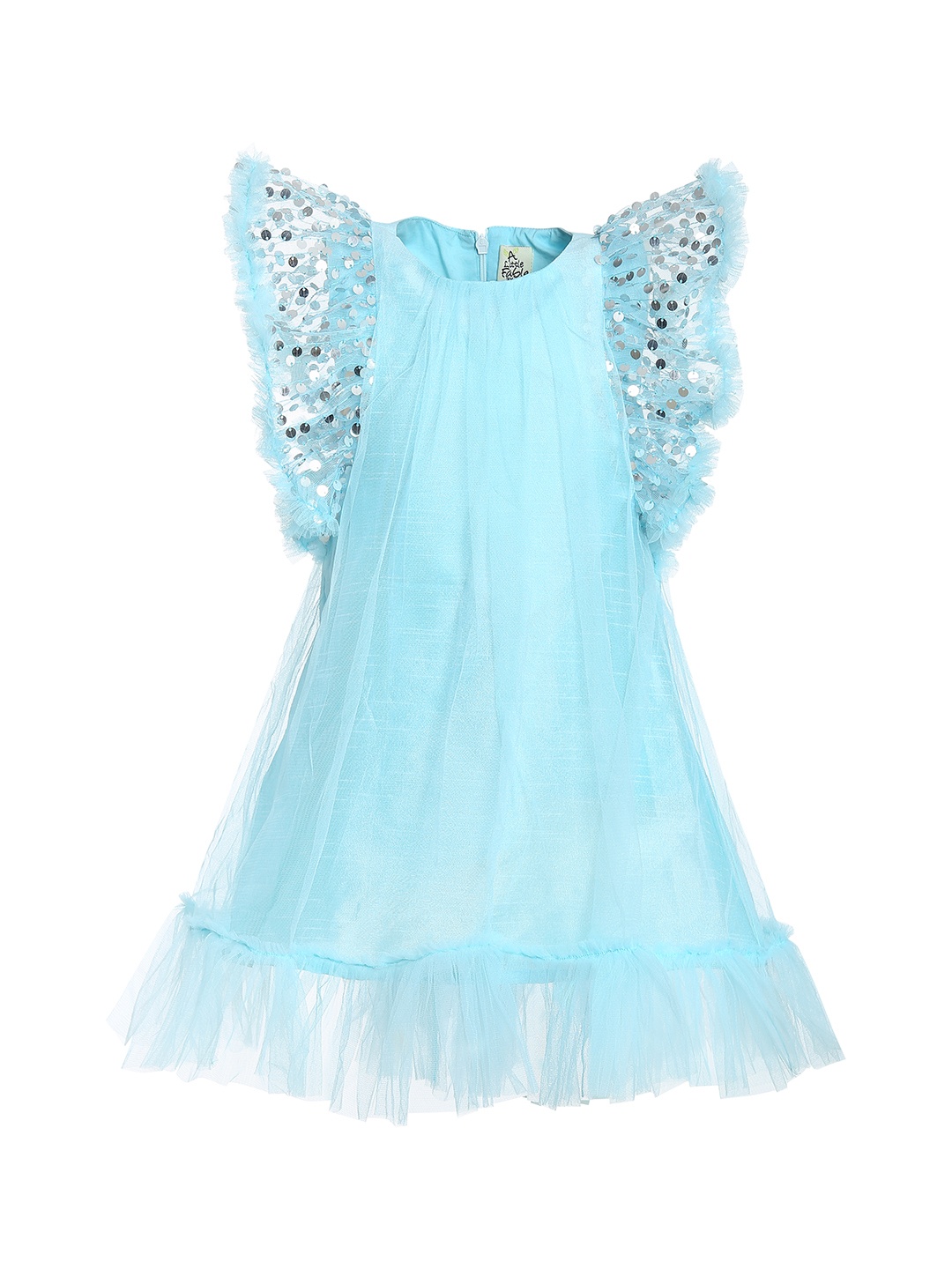 

A Little Fable Girls Blue Glitter Moon Dress