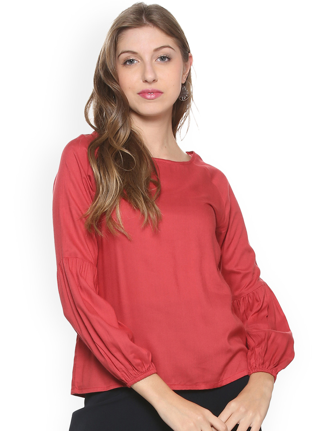 

People Women Red Solid Top