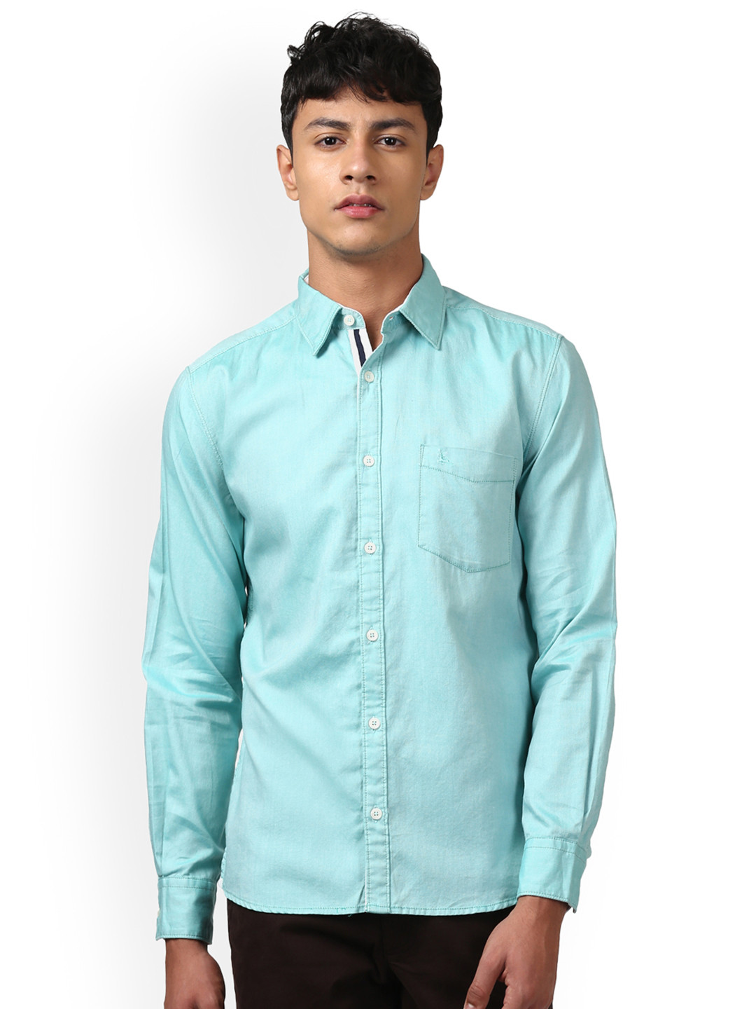 

Parx Men Sea Green Slim Fit Solid Casual Shirt