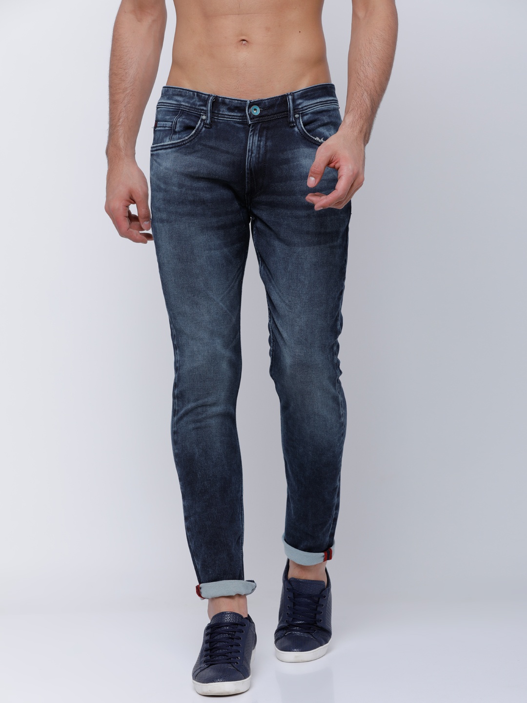 

LOCOMOTIVE Men Blue Slim Fit Mid-Rise Clean Look Stretchable Jeans