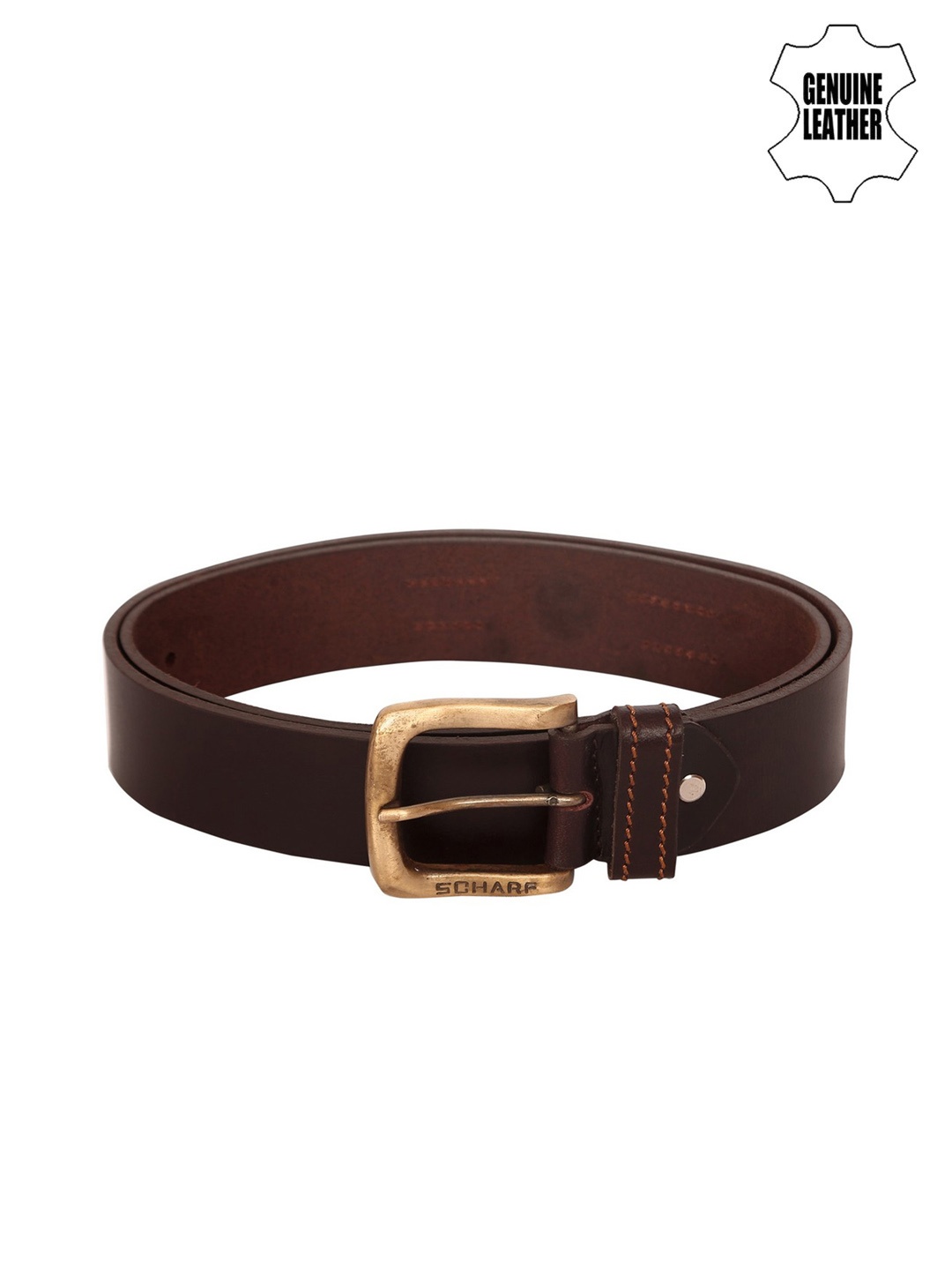 

SCHARF Men Brown Genuine Leather Solid Belt