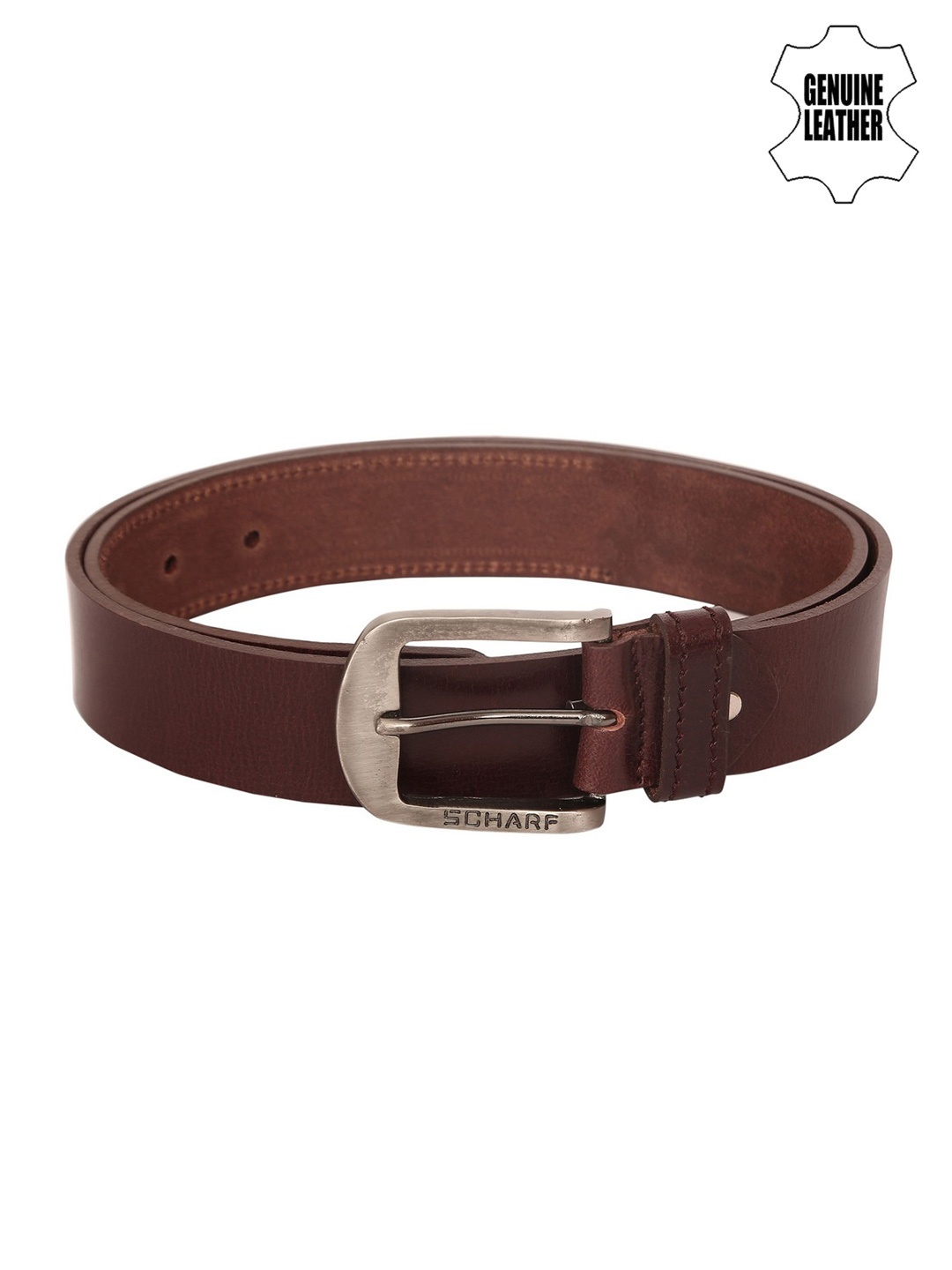 

SCHARF Men Brown Leather Solid Belt