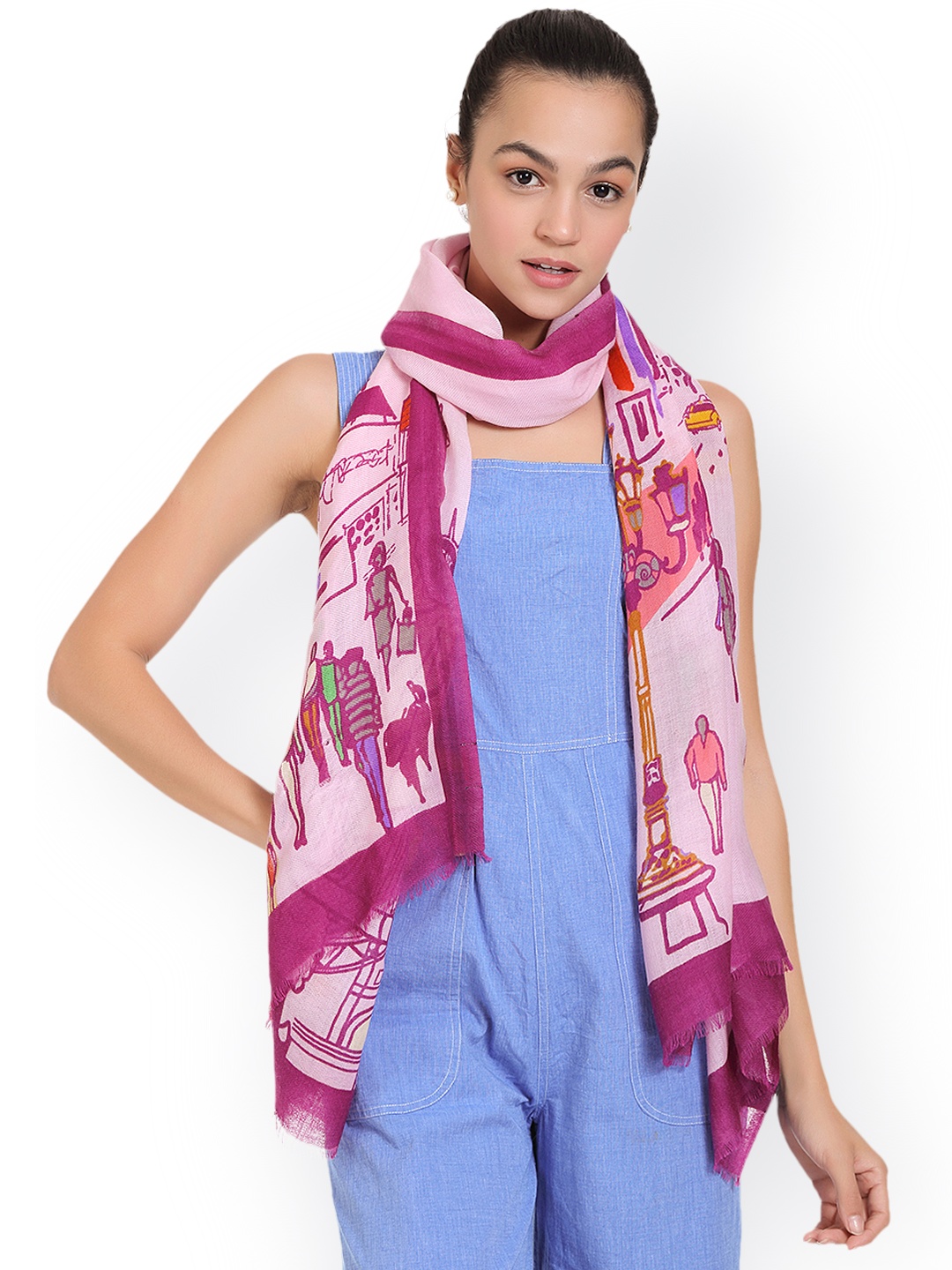 

SHINGORA Women Pink Printed Stole
