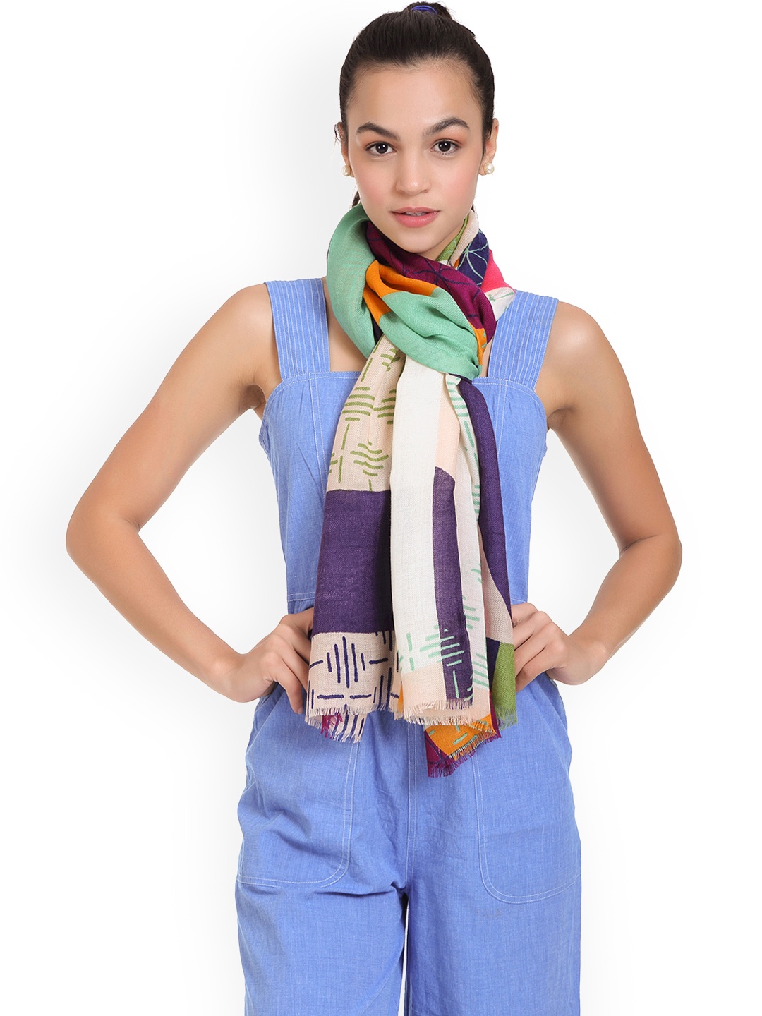 

SHINGORA Women Multicoloured Printed Woollen Stole, Multi