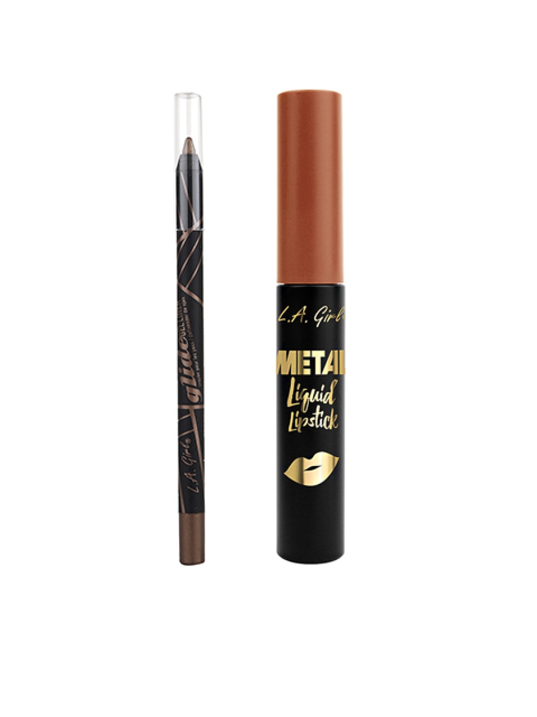 

L.A Girl Set of Eyeliner & Lipstick, Brown