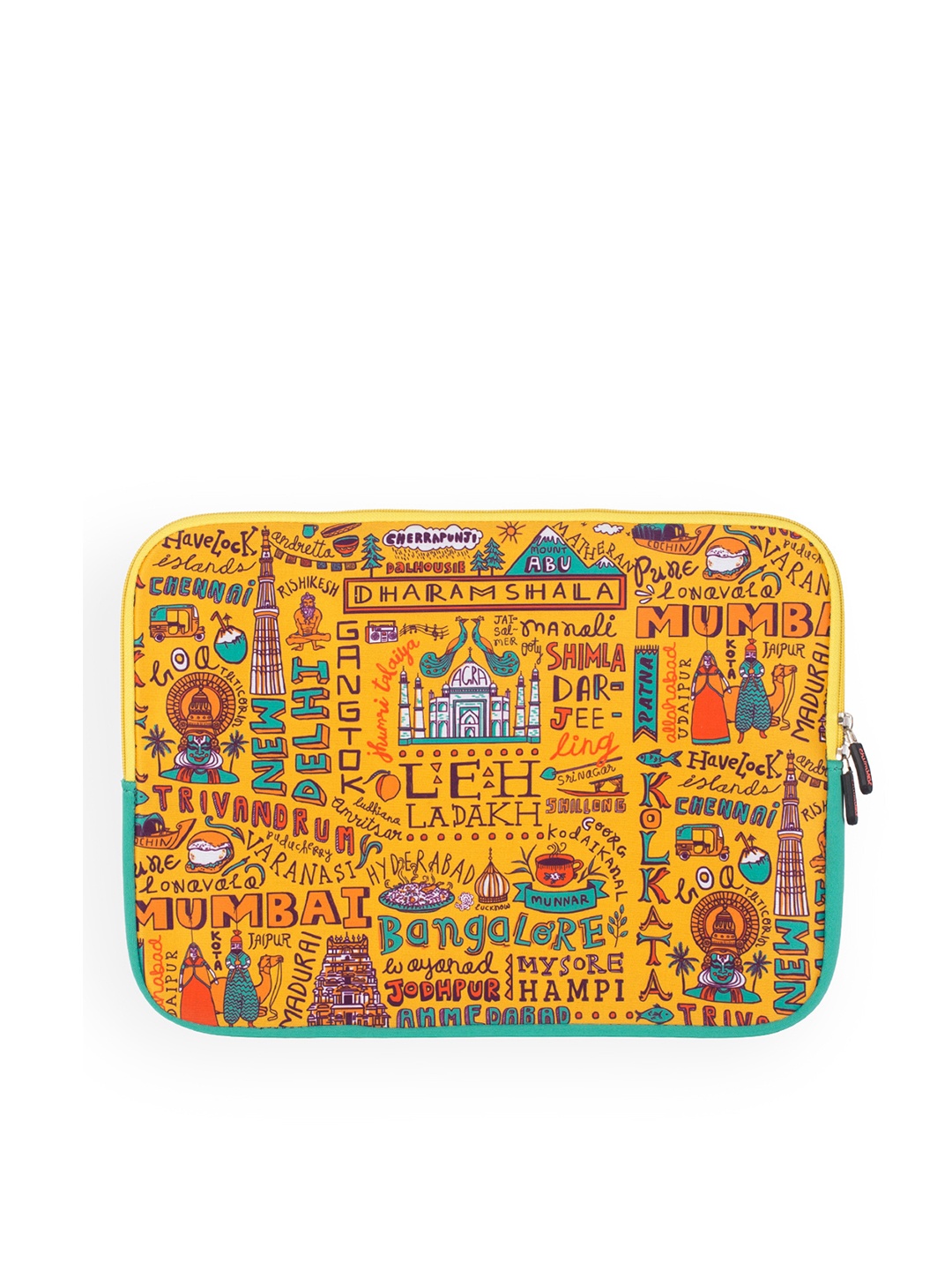 

Chumbak Unisex Yellow Printed Laptop Sleeve