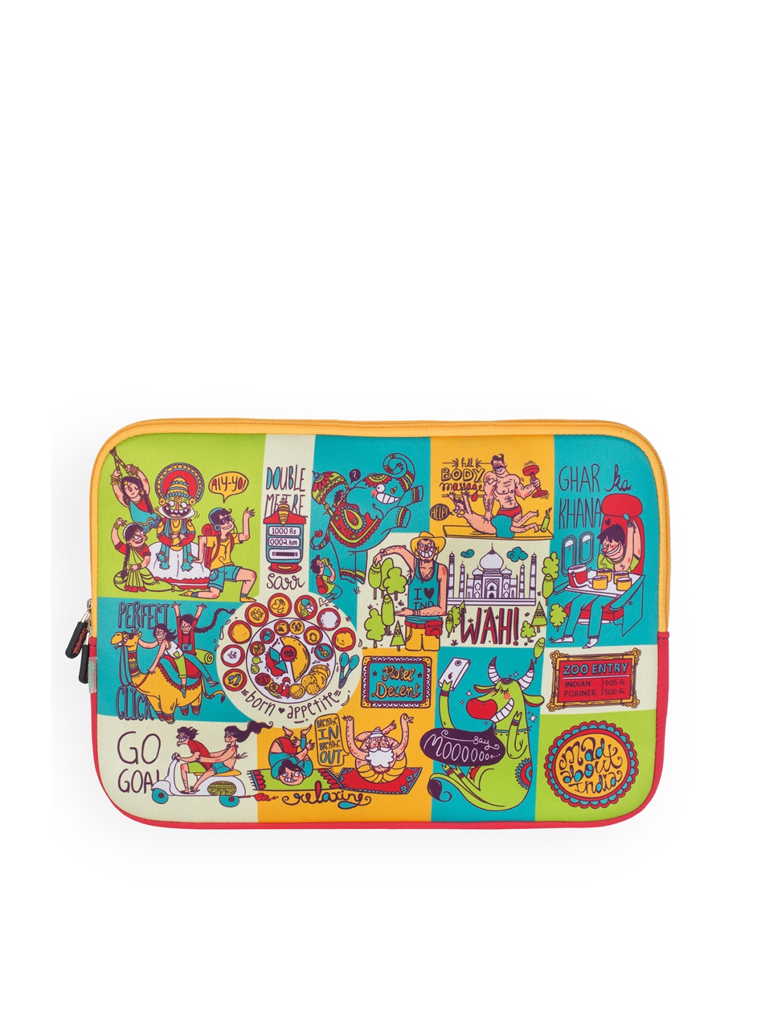 

Chumbak Unisex Multicoloured Printed Laptop Sleeve, Multi