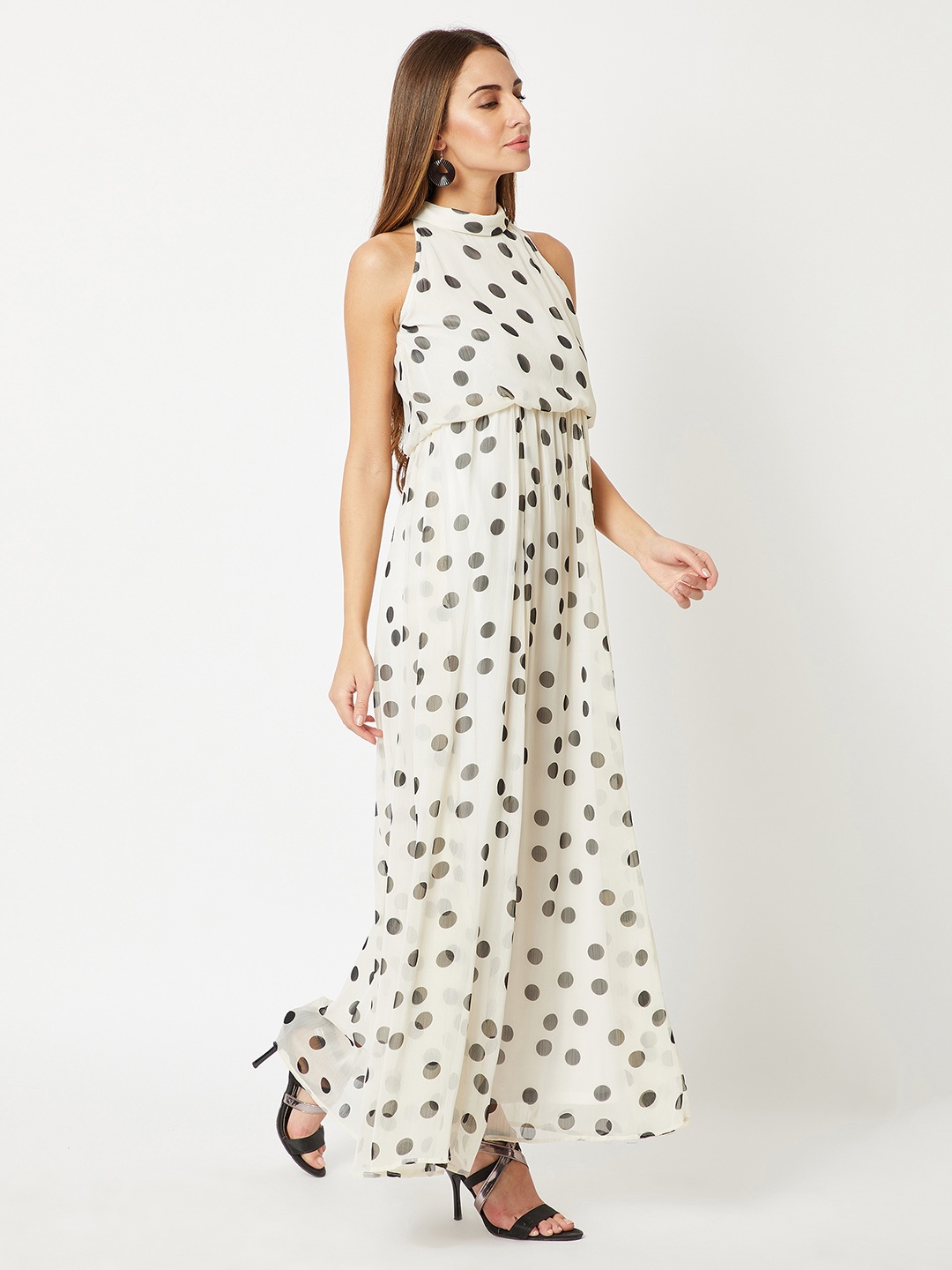 

Miss Chase Women Off-White Printed Maxi Dress