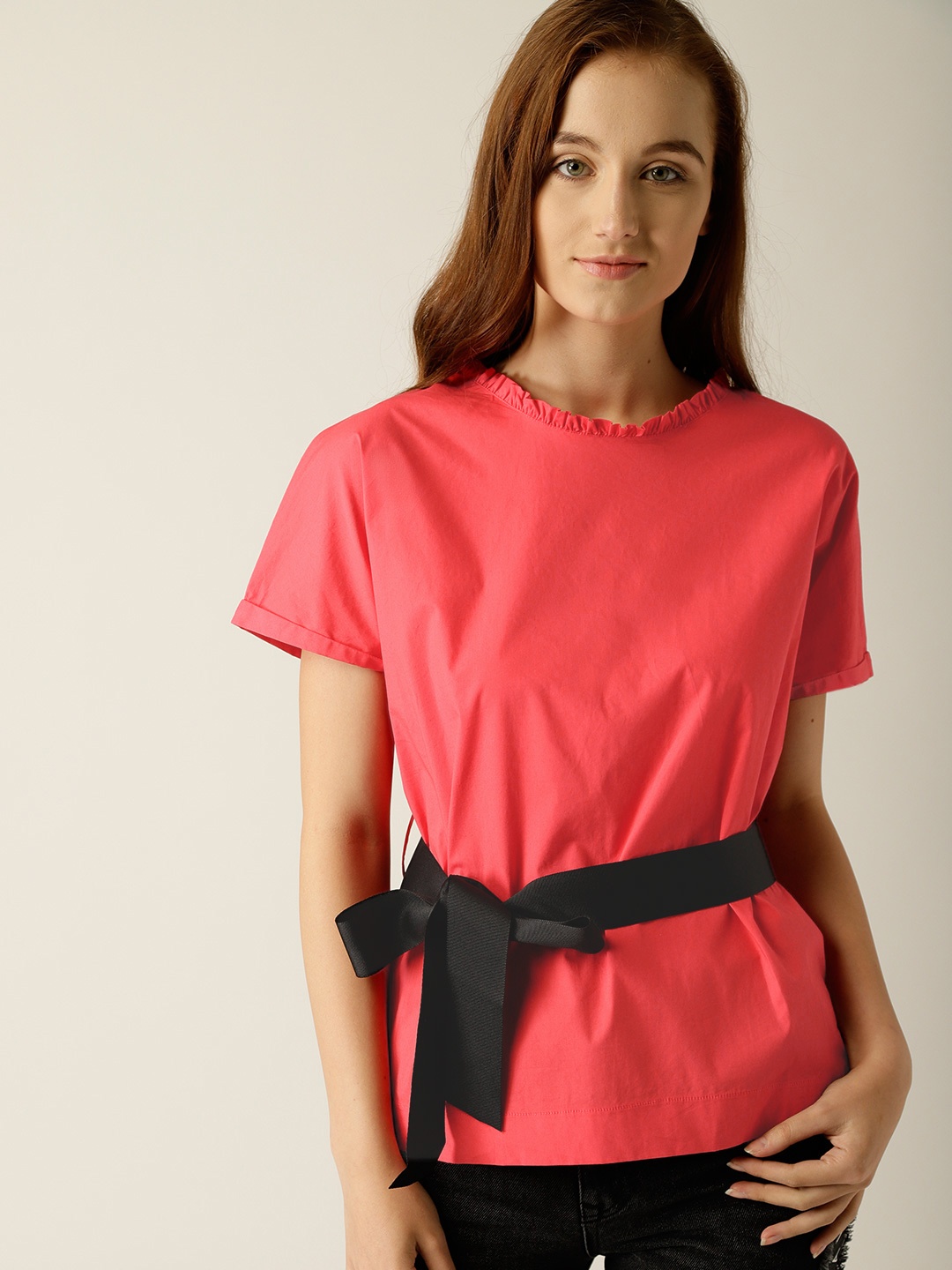 

United Colors of Benetton Women Pink Solid Top