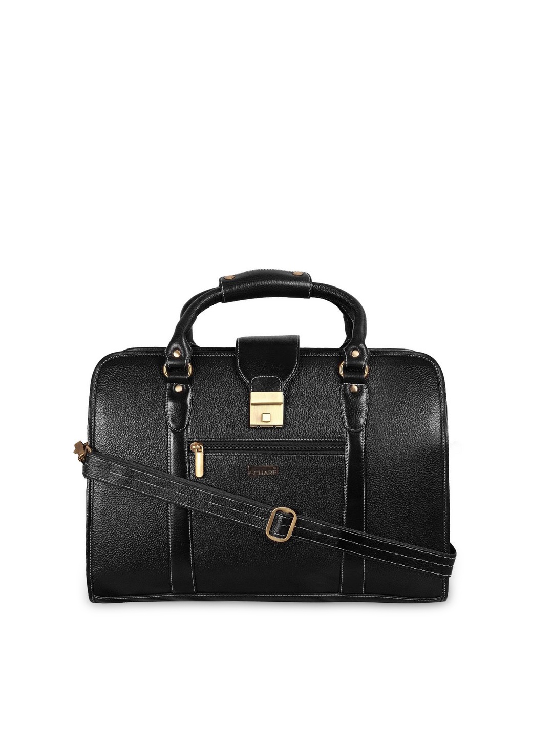 

SCHARF Unisex Black Leather Laptop Bag