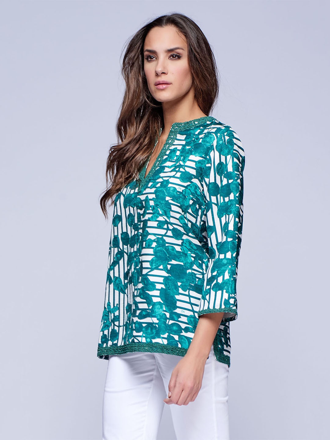 

NIZA Women Green Printed Top