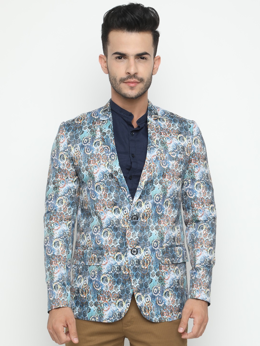 

SHOWOFF Multi-Coloured Single-Breasted Printed Blazer