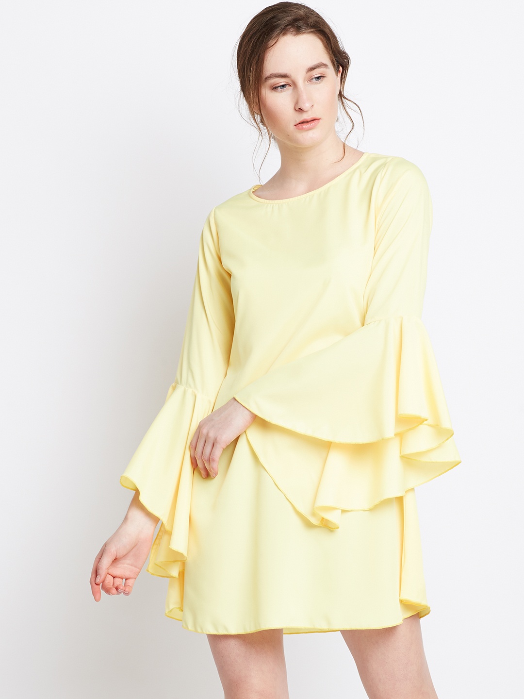 

Berrylush Women Yellow Solid A-Line Dress