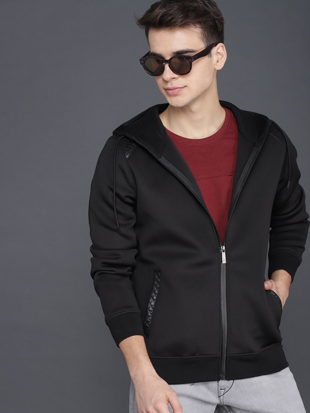 

WROGN Men Black Solid Bomber